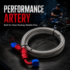 Kit <span class=keywords><strong>de</strong></span> <span class=keywords><strong>tuyau</strong></span> <span class=keywords><strong>universel</strong></span> AN10 pour carburant, <span class=keywords><strong>gaz</strong></span> et huile, en CPE tressé argenté, avec raccords coudés et droits, 1M <span class=keywords><strong>de</strong></span> <span class=keywords><strong>tuyau</strong></span> en nylon - Product Image 1