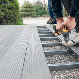 Bán buôn hai mặt ngoài trời WPC decking sáu lỗ gỗ rỗng nhựa với kết cấu thẳng đứng rãnh trang trí chải kỹ thuật - Product Image 4