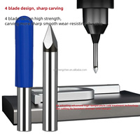 Fraise de gravure CNC en carbure de 6 mm de haute précision HRC55 à 45/60/90 degrés pour lettrage et gravure