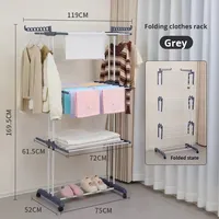 Séchoir à linge mobile en gros, 4 niveaux, étendoir à linge extensible, séchoir à linge vertical pliable, séchoir à linge de sol, séchoir à serviettes