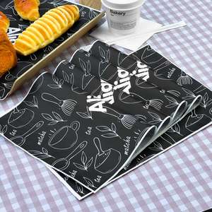 กระดาษห่อขนมปังแบบใช้แล้วทิ้ง รีไซเคิลได้ เป็นมิตรกับสิ่งแวดล้อม เกรดอาหาร เคลือบ PE กันน้ำ กันไขมัน พิมพ์ลายตามสั่ง พร้อมโลโก้ - Product Image 3