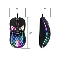 Mouse Gamer con Cable Honeycomb, Retroiluminación RGB, 7200 DPI Ajustables, Ergonómico, USB, para Diestros, 6 Botones, para PC con Windows y Laptop