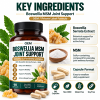 Capsules de Boswellia MSM, Formule Botanique au Soufre pour les Articulations, pour l'Âge Actif, Marques en Marque Blanche, Fabricant de Suppléments d'Encens