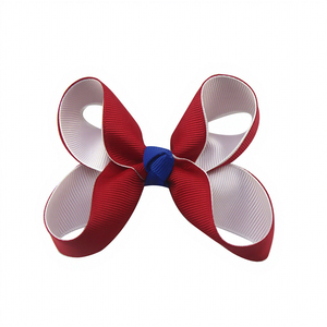 Fermaglio per <span class=keywords><strong>capelli</strong></span> sportivo in nastro grosgrain semplice per bambini, rosso, blu, bianco, <span class=keywords><strong>accessori</strong></span> per bambini, per il Giorno dell'Indipendenza - Product Image 2