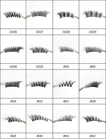 Faux cils faits main en gros, imperméables, auto-adhésifs, sans pré-collage nécessaire, avec bande transparente, demi-cils en grappe