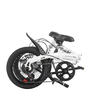 Vélo pliant à vitesse variable de 16 pouces, frein à disque, cadre en acier à haute teneur en carbone, mini-vélo compact pour adultes, adolescents et étudiants - Product Image 5