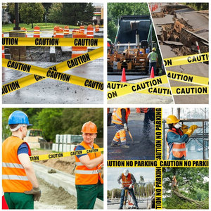 Tùy chỉnh in an toàn nguy hiểm thận trọng tín hiệu nhựa trắng đỏ coloured không dính PE rào cản cảnh báo Băng - Product Image 6