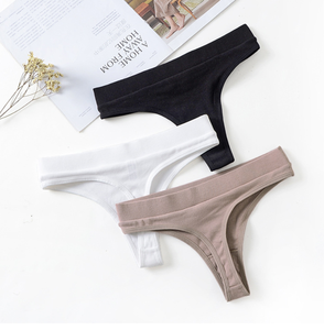 H-1032 Ropa Interior de Algodón Nueva de Fábrica, Bragas de Color Sólido para Mujer, Bragas Sin Costuras, Tanga # 0323 - Product Image 5