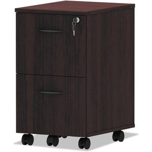 Alera Valencia Series Mobile Pedestal 2 Legal/Letter-Size <b>File</b> Drawers Mahogany Finish 15.38\" X 20\" X 26.63\" - Product Image 5