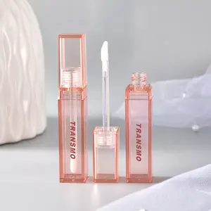 Embalagem de batom líquido tubos de brilho labial tubos quadrados de cristal 6ml frasco liptint tubo de brilho labial vazio
