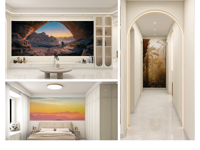 Impresora Vertical 3D de Alta Resolución, Máquina de Impresión Mural con Tinta UV Digital y Barniz para Decoración de Paredes