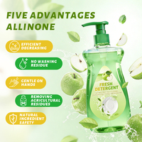 Savon liquide écologique multi-usages 3 en 1 Savon à vaisselle Liquide vaisselle Nettoyant pour sols pour fruits et légumes 500 ml