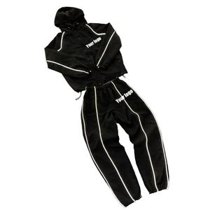Custom Zip-up Reflective Nylon Sportswear Wind-Resistant Jogging <b>Suit</b> for Summer Zip-up Jacket and Pants - Product Image 1