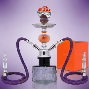 Set de Shisha de Vidrio al por Mayor con Cazoleta de Cerámica, Acabado Lacado, 2 Mangueras, Pipa Completa <span class=keywords><strong>para</strong></span> Fumar con Pinzas y Kit de Accesorios - Product Image 4