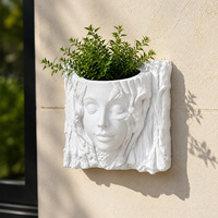 Jardinière murale en forme de visage, pot de fleurs suspendu décoratif en forme de visage humain pour la décoration intérieure et extérieure, jardin, patio, maison