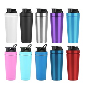 شعار مخصص 20 أونصة 25 أونصة رياضية معزولة من الفولاذ المقاوم للصدأ للبروتين الرياضي زجاجة شاكر مقياس كوب صالة ألعاب رياضية مع كرة هز - Product Image 2