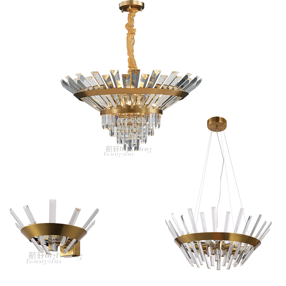 contemporary round  modern gold pendant hanging lighting fixture decoration k9 crystal chandelier luxury