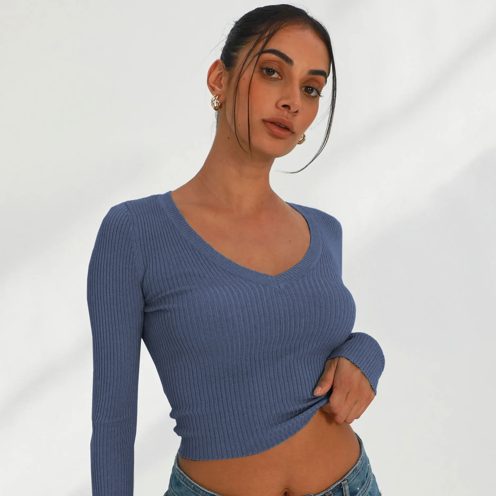 Automne Scoop Neck Bébé Tee Y2k Vêtements En Vrac Sxey Crop Top Femme