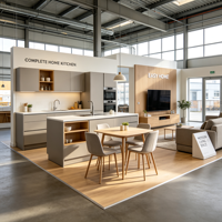Cuisine modulaire préfabriquée d'extérieur avec îlot barbecue