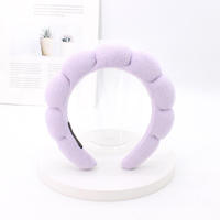 Headband Rias Wajah Bergaya untuk Wanita Modis, Bahan Terry Cloth, Aksesoris Rambut Wanita, Headband Spons Spa, untuk Mencuci Muka, Merek MW
