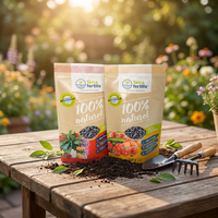 Sachets Kraft personnalisés en gros avec fermeture éclair refermable, résistants à l'humidité, pour l'emballage d'engrais organiques et de produits de jardinage