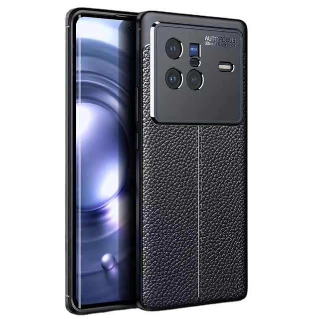 New Business Anti-Falling Shockproof Soft TPU Litchi Pattern Leather Mobile Phone Case for vivo V30 V29 V27 X90 X80 X70 X50 X30
