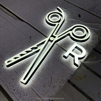 Fast Ship Barber Shop Bar Marque Personnalisé Acrylique Lumineux Signalisation 3D LED Plastique Caractère Lumineux Frontlit et Rétro-éclairé Lettre Signe