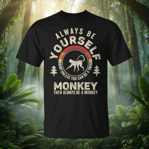 Camiseta con diseño retro de Always Be Yourself Unless You Can Be A Monkey, camiseta divertida con estampado, unisex, cuello redondo, manga corta, para adultos - Product Image 3