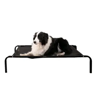 夏季凉爽透气宠物狗床高架狗床豪华凸起狗床，带可拆卸垫