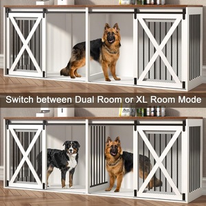 Jaula para perros estilo rústico americano con tubos verticales reforzados para evitar que los masticen; caseta multifuncional para perros para la sala de estar con - Product Image 4