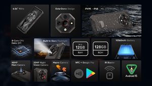 โทรศัพท์มือถือ <span class=keywords><strong>Ulefone</strong></span> <span class=keywords><strong>Armor</strong></span> X16 รุ่นทนทาน แบตเตอรี่ 10360mAh กล้องมองกลางคืน หน่วยความจำ 6+128GB กล้องหลัก 48MP รองรับ NFC ระบบปฏิบัติการ Android 15 - Product Image 4