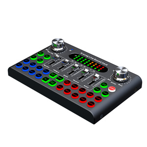 F007c Tarjeta de sonido Estudio de escritorio Condensador Mezclador de audio Micrófono Tarjeta de sonido para cantar Audio profesional para grabar en vivo <span class=keywords><strong>Karao</strong></span> - Product Image 5