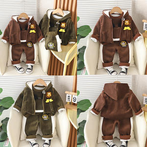 Ensembles de Vêtements d'Hiver d'Automne Directement d'Usine, Ensemble Trois Pièces Dessin Animé pour Enfants, Pantalon et Vêtements Chauds - Product Image 4