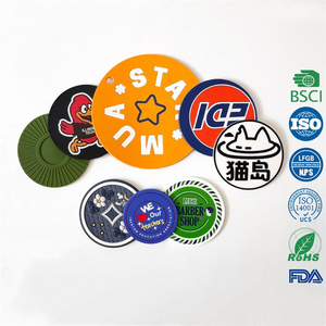 Precio de fábrica impermeable resistente al calor PVC goma de silicona café bebida cerveza Coster redondo colorido taza posavasos con logotipo personalizado - Product Image 6