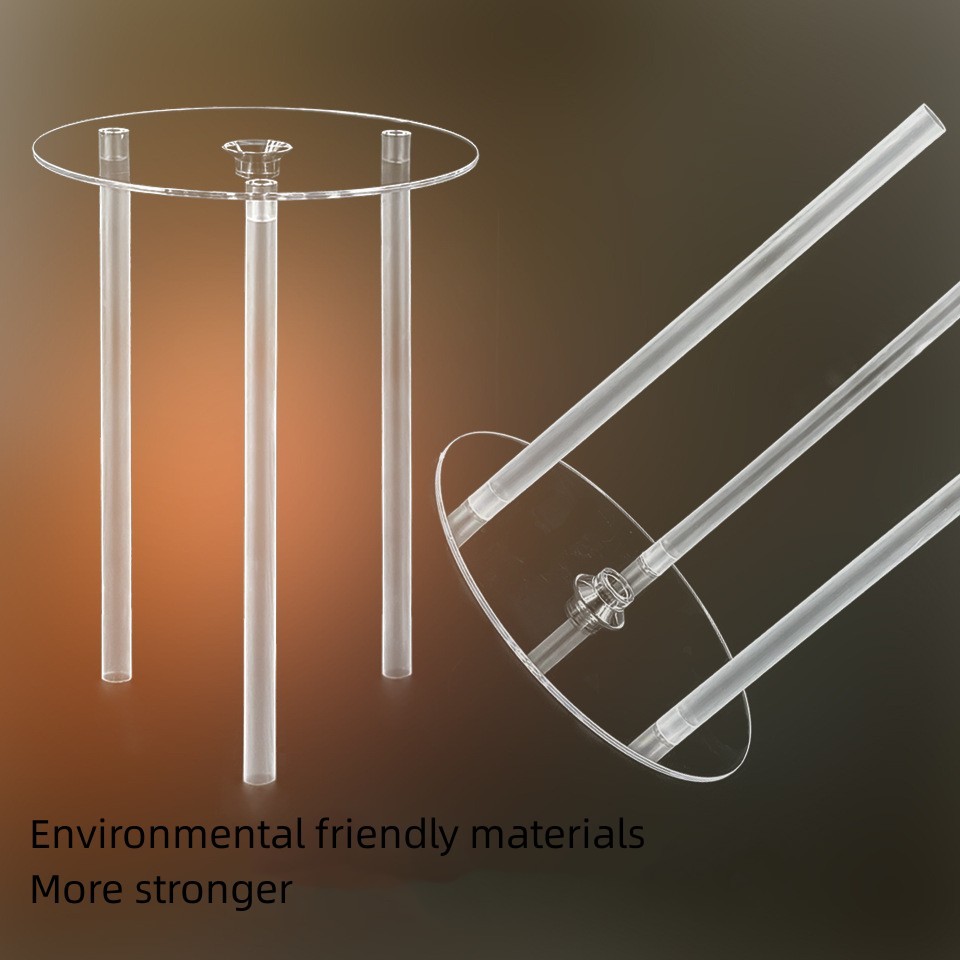 Kit Support Pour Gâteau à 4 Étages - 12 Tiges Et Plateaux Transparents, Neuf