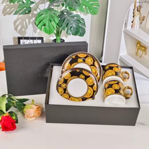 Taza de Café de Porcelana Fina con Estampado de Leopardo Azul Retro de Lujo Ligero, Boca Inclinada, Exquisita, para Hogar u Oficina, Regalo - Product Image 1