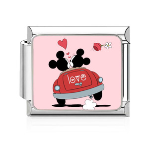 Bracelet modulaire italien pour la Saint-Valentin, en acier inoxydable, chaîne élastique carrée entrelacée, accessoires de bijoux DIY pour femmes, cadeau - Product Image 2