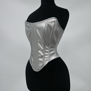 Corsetti e Bustier da Donna Y2K Argento Metallizzato, Cintura Modellante a Corona, Corsetto Sottoseno, Top Corsetto Modellante per la Silhouette - Product Image 4