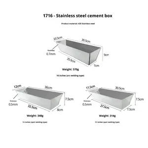 Fournisseur direct d'usine, outils de nivellement et de réparation de la maçonnerie, miroir, ciment gris, bac à mastic, boîte à ciment en acier inoxydable - Product Image 2