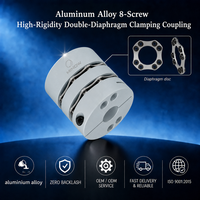 Accouplement à serrage à double diaphragme haute flexibilité en alliage d'aluminium à 8 boulons pour servomoteur et automatisation CNC