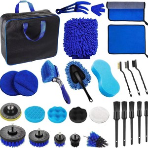 Oferta transfronteriza: Cepillo <span class=keywords><strong>de</strong></span> limpieza <span class=keywords><strong>de</strong></span> coches <span class=keywords><strong>de</strong></span> PP azul <span class=keywords><strong>de</strong></span> 26 piezas, cepillo <span class=keywords><strong>de</strong></span> pulido <span class=keywords><strong>de</strong></span> esponja para llantas y aire acondicionado, y bolsa <span class=keywords><strong>de</strong></span> transporte. - Product Image 6