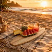 Planche à découper en bambou écologique personnalisée en gros, planche de service pour charcuterie et fromages, idéale pour la maison de plage