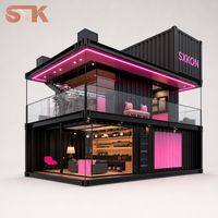 Maison conteneur moderne en acier coloré pour salon de thé, café, ou stand de restauration rapide – Maison mobile créative en conteneur
