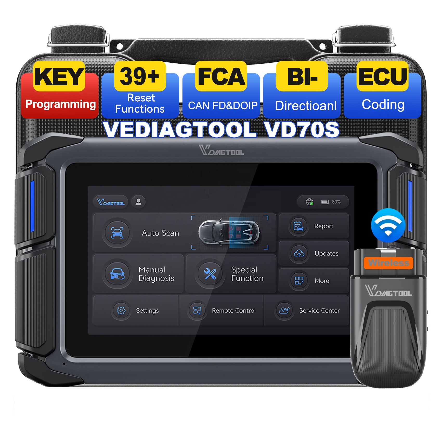 VDIAGTOOL VD70S универсальный сканер OBD2 сканер автоматический брелок для программирования ключей 7-дюймовый Android автомобильный диагностический планшетный инструмент