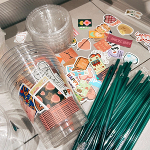 Nóng lạnh đồ uống uống BOBA chén trà Nhựa Tùy Chỉnh giá rẻ dùng một lần kem ly - Product Image 5