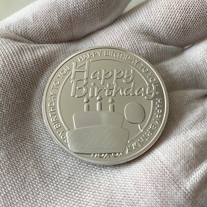 Que votre anniversaire soit rempli de bonheur et d'amour Bonne chance Pièce en métal Joyeux anniversaire à vous Cadeau de pièce chanceuse - Product Image 3