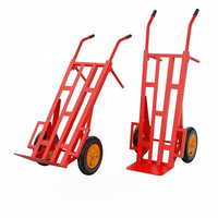 Troli Platform Industri Lipat Baja Merah 2 Roda Kapasitas Muat 200kg untuk Mobilitas Mudah