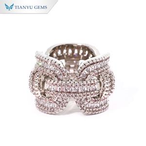 Bague cubaine en cuivre tendance Hip Hop Tianyu Gems avec nœud papillon en zircon, bijoux imposants pour les fêtes et le quotidien - Product Image 2