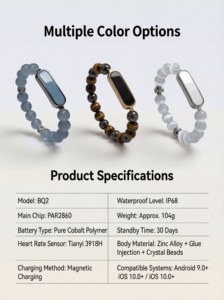 Nouveau Bracelet Intelligent Perlé 2026 Tendance avec Fonctionnalités <span class=keywords><strong>de</strong></span> Contrôle Gestuel, Suivi <span class=keywords><strong>de</strong></span> la Fréquence Cardiaque, <span class=keywords><strong>de</strong></span> l'Oxygène Sanguin et du Sommeil - Product Image 5