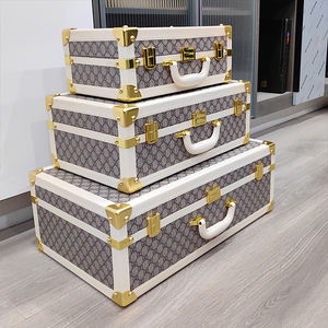 กล่องเก็บของหนังพิมพ์ลายคุณภาพสูง ตกแต่งหน้าต่างห้องแต่งตัว กล่องแข็งสไตล์ยุโรปและอเมริกา กระเป๋าเดินทาง - Product Image 3